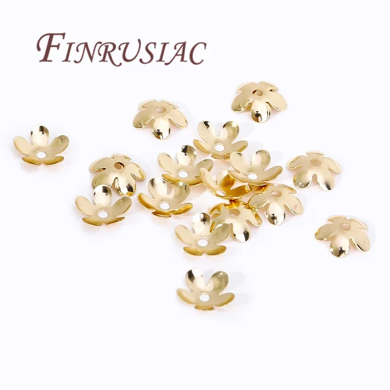 18K/14K Gold Plated Flower Bead Caps – DIY Jewelry Spacers