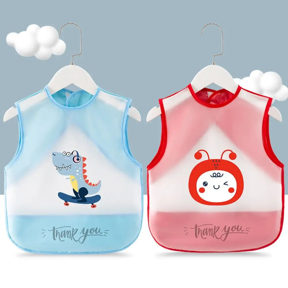 TPU Waterproof Baby Feeding Bib – Sleeveless Cartoon Apron