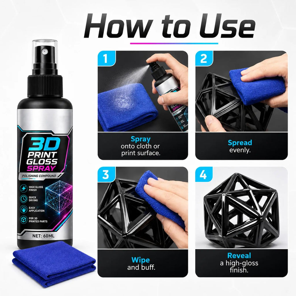 3D Print Gloss Spray – Fast-Drying Brightening Coating 60ml