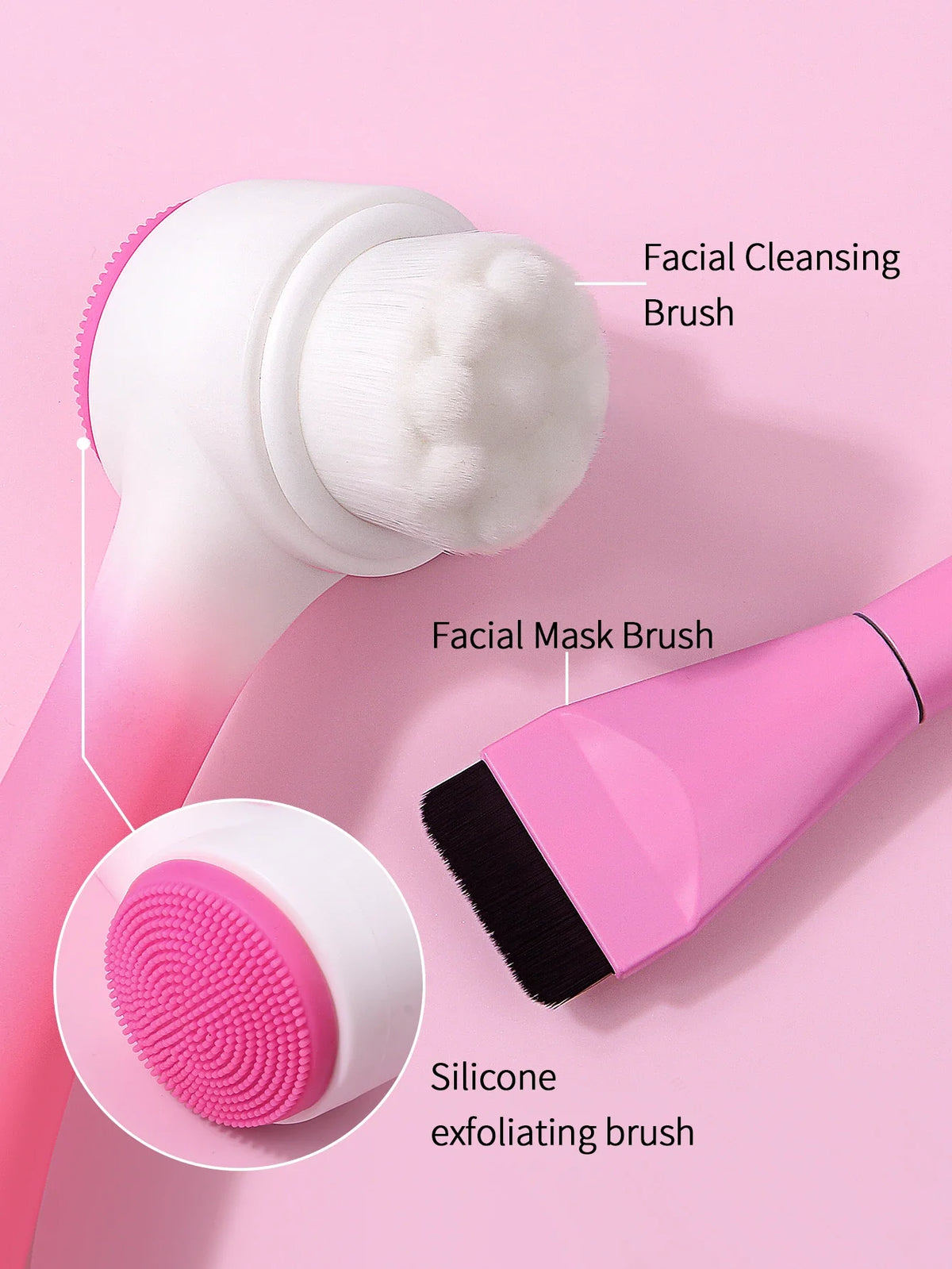 2Pcs Silicone Facial Cleansing & Mask Brush Set | Nixie