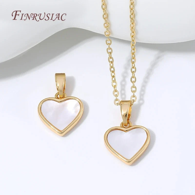 18K Gold Plated Mother of Pearl Shell Charms – Heart & Butterfly