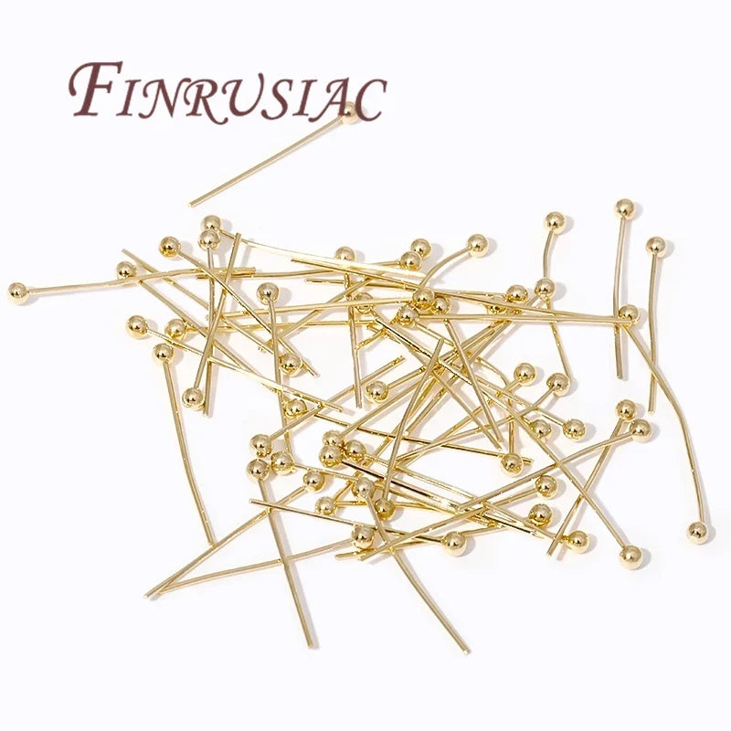 50Pcs 14K Gold Plated Ball Head Pins – DIY Jewelry Findings