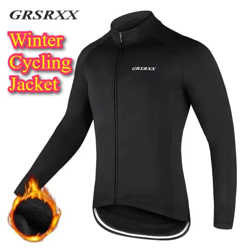 X-TIGER Men's Fleece-Lined Winter Cycling Jacket | Windproof