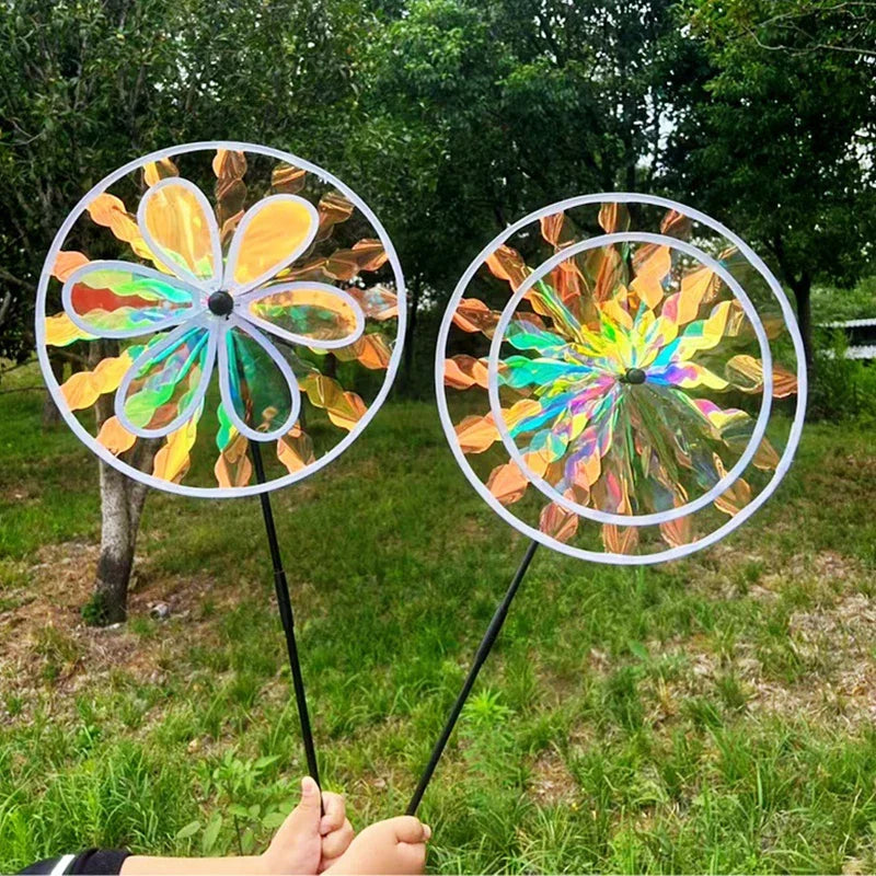 Reflective Sunflower Windmill – Bird-Deterrent Garden Decor, 6 Colors