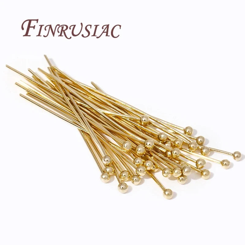 50Pcs 14K Gold Plated Ball Head Pins – DIY Jewelry Findings