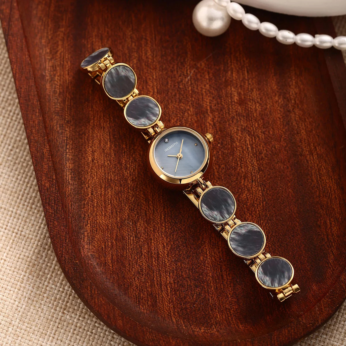 REBIRTH Women's Quartz Watch | Mother-of-Pearl & Diamond Dial