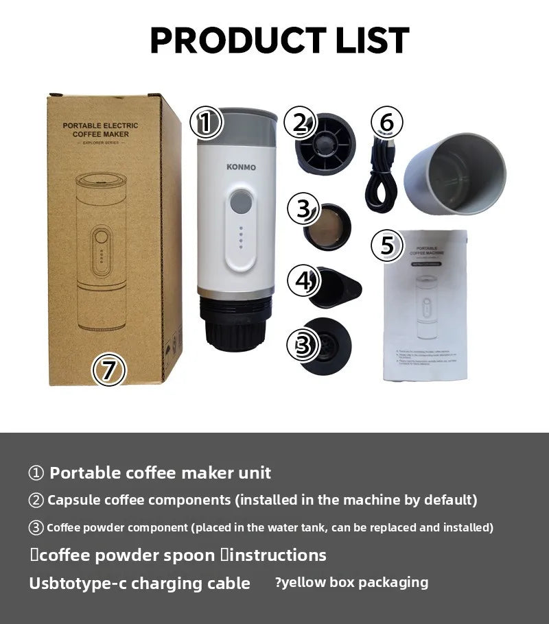 DUTRIEUX Portable Battery Capsule Espresso Machine | 15-Bar