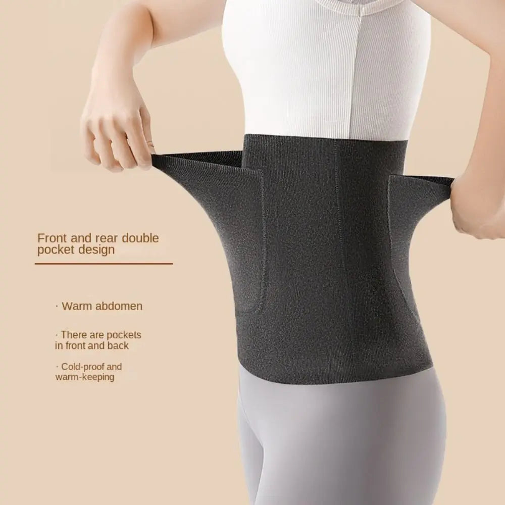 Women's Thermal Waist Belt – Double Pocket Belly Warmer Shaper