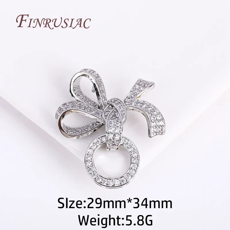 18K Gold Plated Zircon Magnetic Pearl Clasp | DIY Jewelry Findings