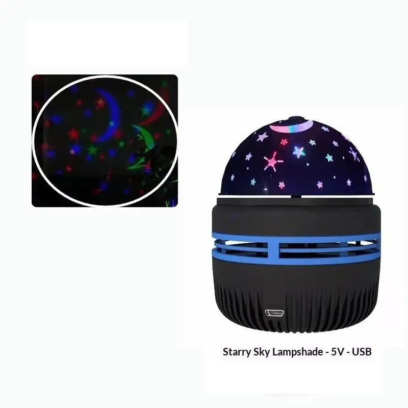 LED Starry Sky Projector Night Light – 360° Rotating RGB Aurora