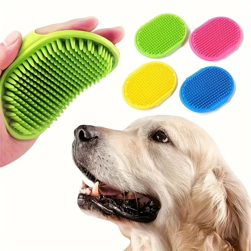 Silicone Pet Bath Brush – Cat & Dog Grooming Massage Comb