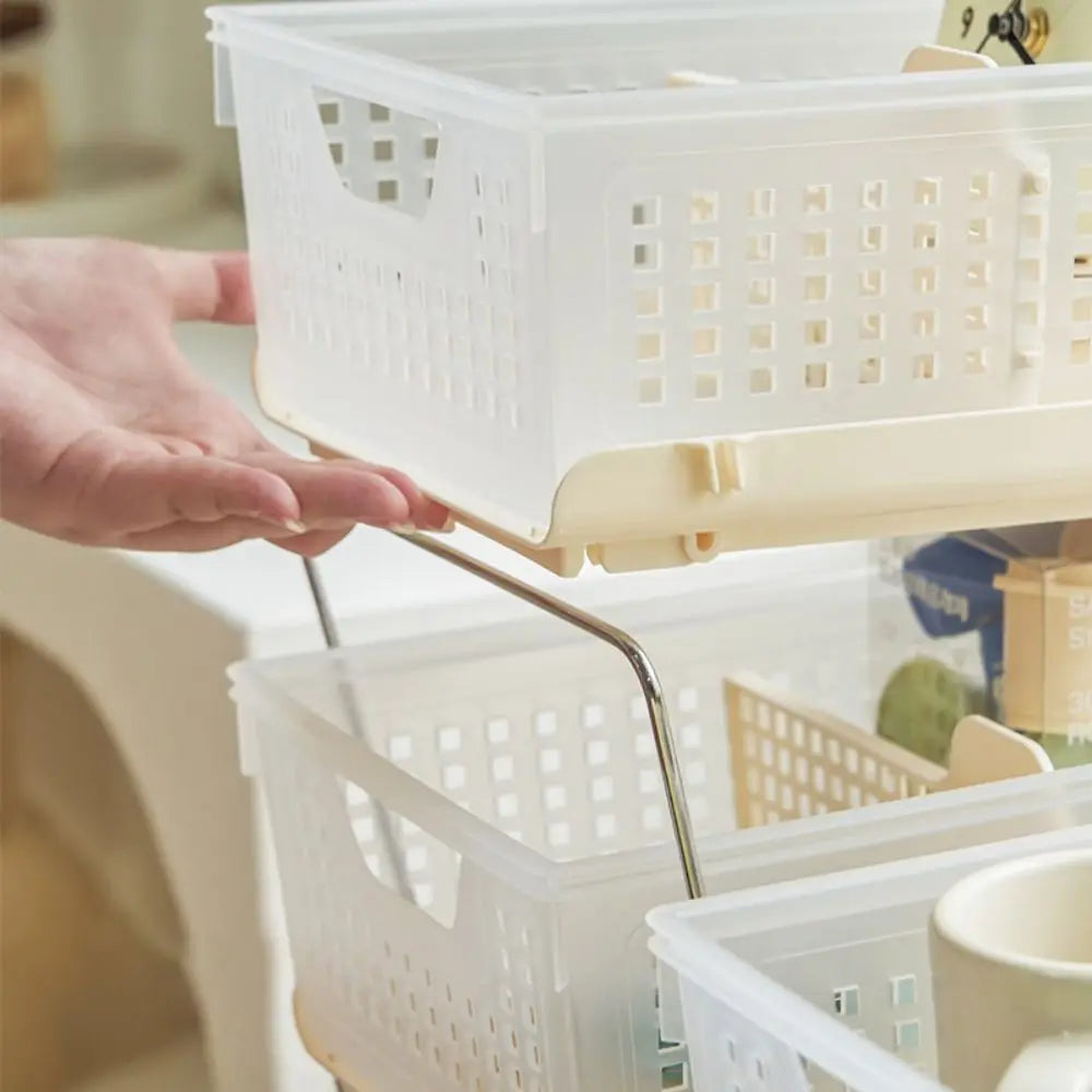 Stackable Storage Basket with Drawers – Desktop Organizer