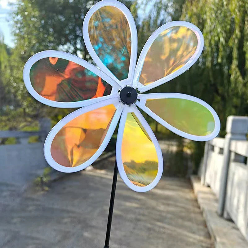 Reflective Sunflower Windmill – Bird-Deterrent Garden Decor, 6 Colors