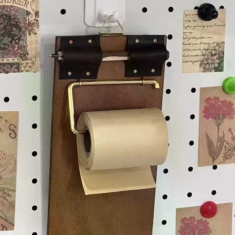 Vintage Kraft Paper Roll Clipboard Set – Refillable Writing Pad