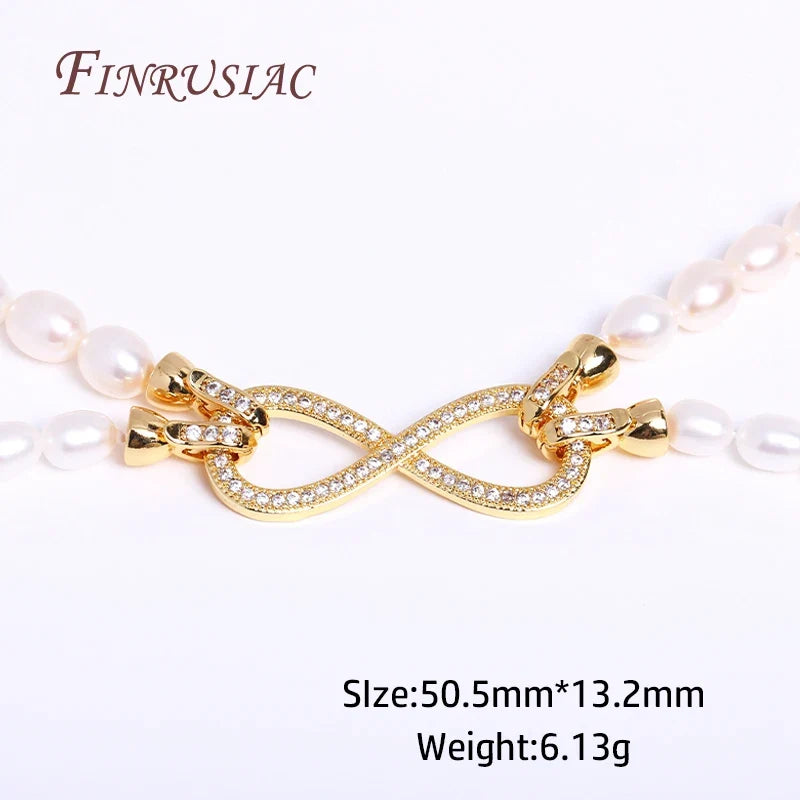 18K Gold Plated Zircon Bead Clasp | DIY Necklace Jewelry
