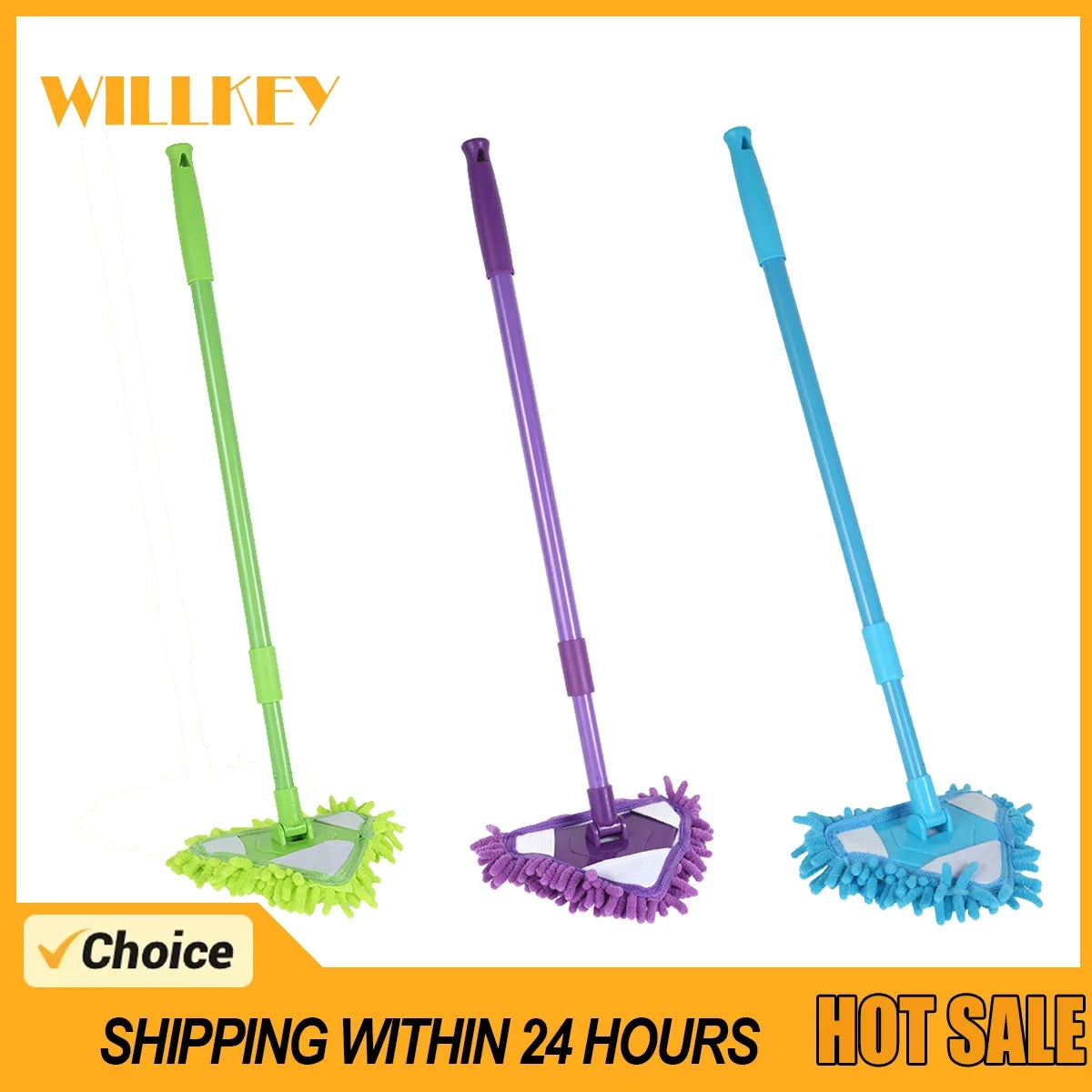 180° Rotatable Triangular Cleaning Mop – Walls, Floors & Ceiling