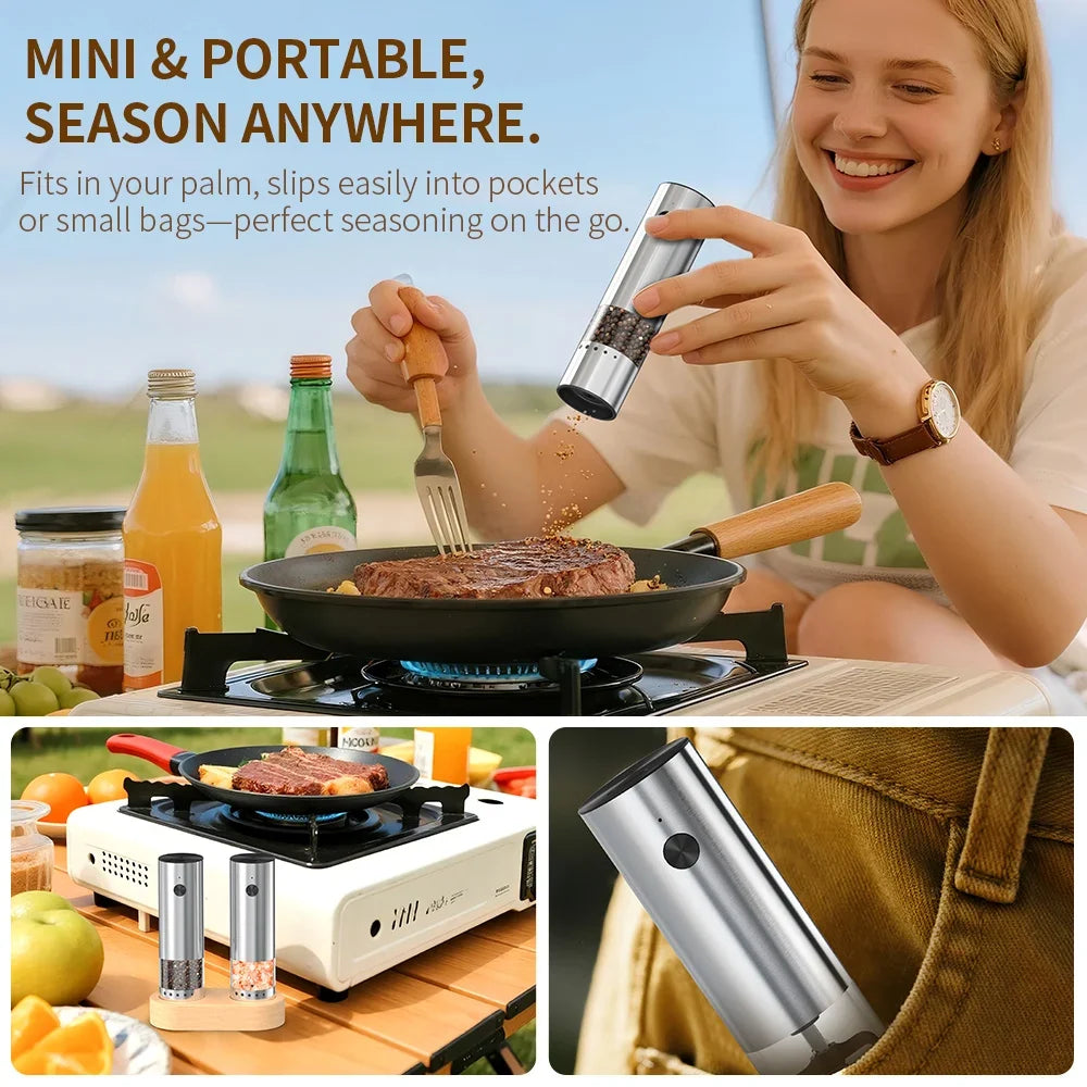 CLITON USB Rechargeable Electric Pepper & Salt Grinder Mill