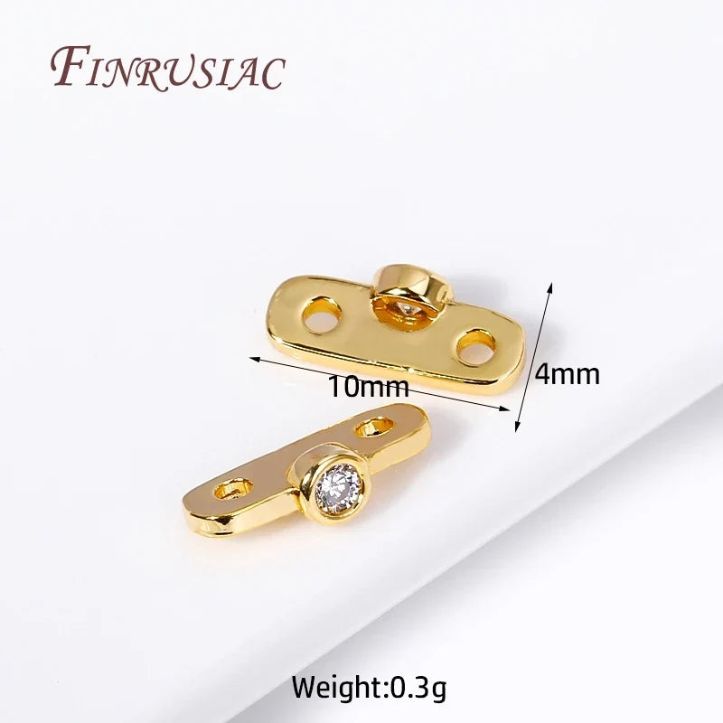18K Gold Plated Zircon Flower Connector Spacer Beads – DIY Jewelry