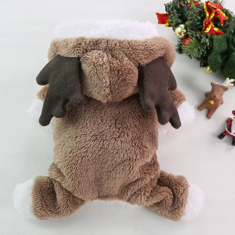 Winter Fleece Dog & Cat Jumpsuit – Warm Christmas Pet Pajamas