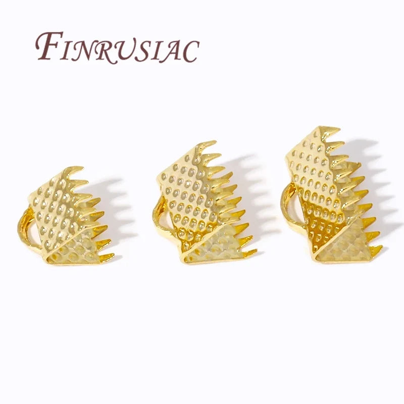 18K Gold Plated Foldover Crimp End Caps | DIY Jewelry Findings
