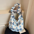 Floral Plush Dumpling Crossbody Bag – Large Capacity Women