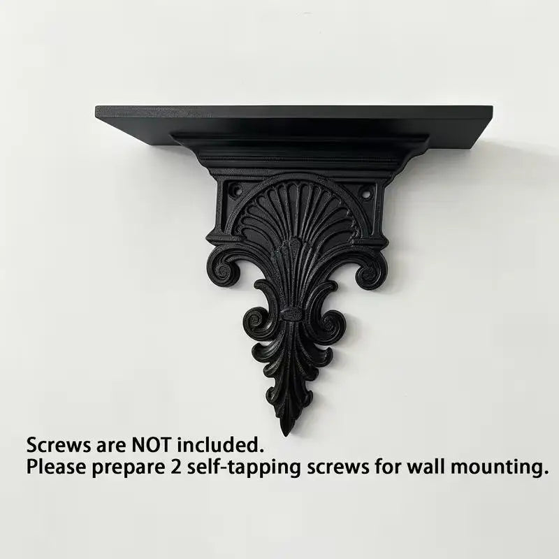 3D Carved Gothic Floating Wall Shelf – Plant & Décor Display