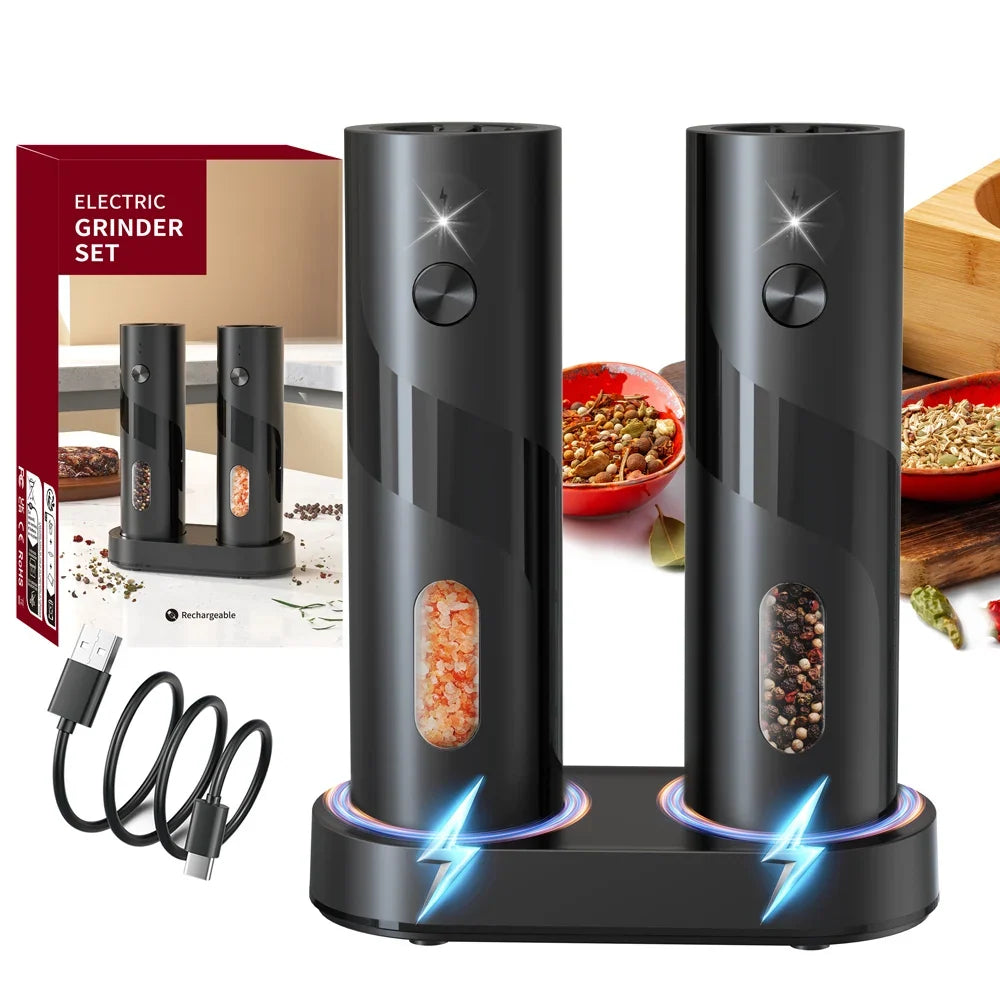 CLITON USB Rechargeable Electric Salt & Pepper Mill Grinder
