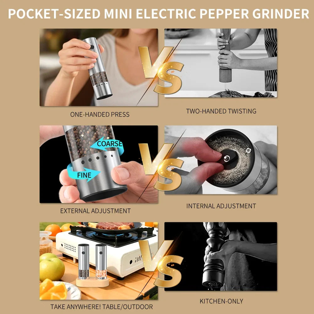 CLITON USB Rechargeable Electric Pepper & Salt Grinder Mill