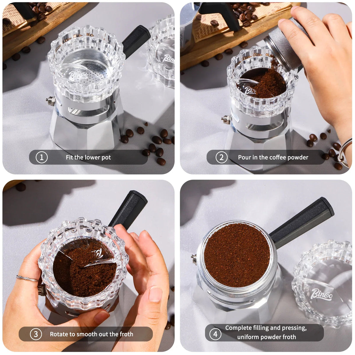 Bincoo Crown Gear Coffee Distributor & Leveler Tamper Tool