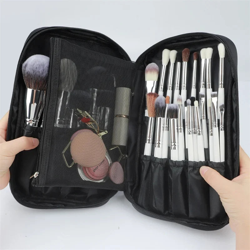 Large Capacity Makeup Brush Bag – Oxford Cloth Zipper Pouch