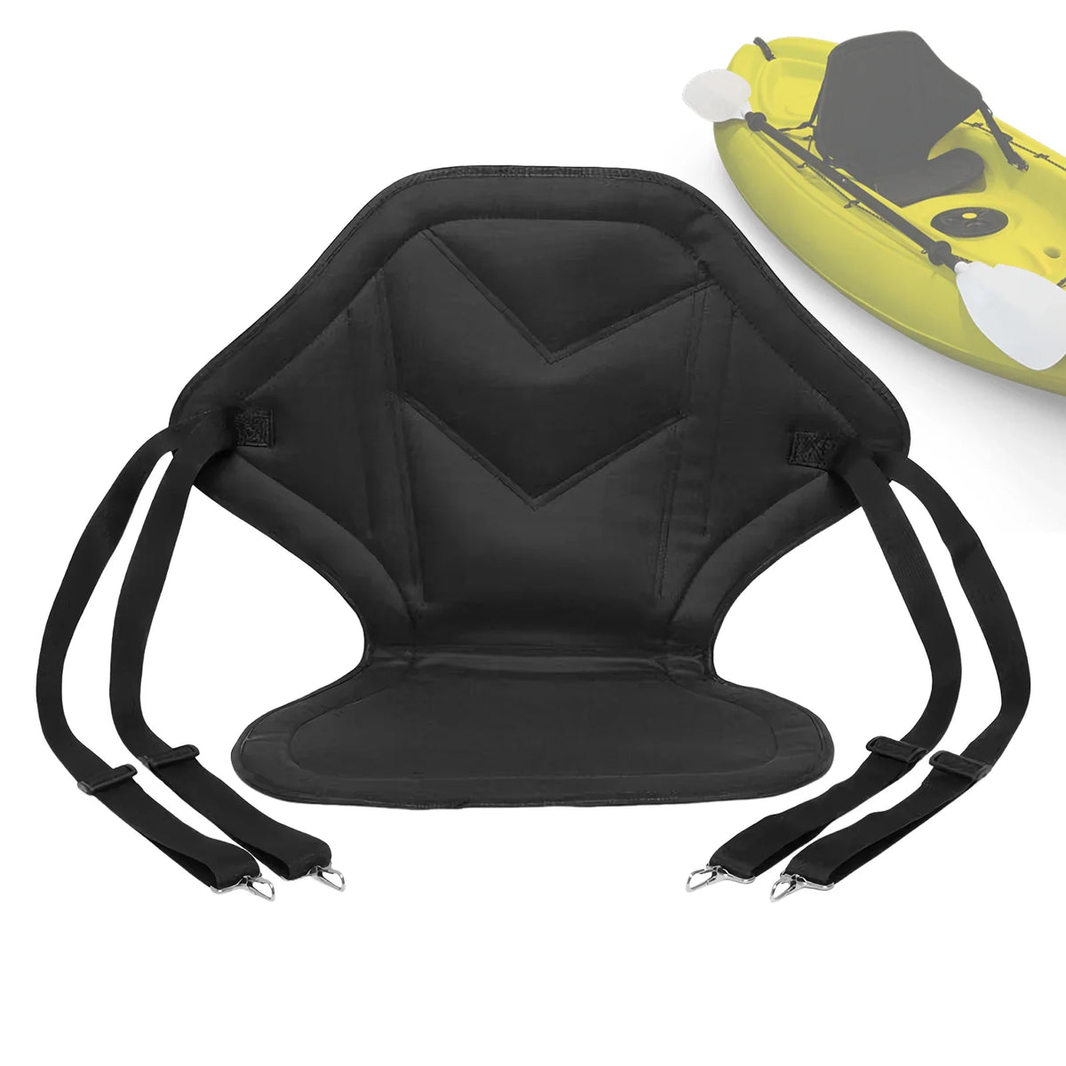 Waterproof Kayak Seat Cushion with Back Support & Storage Bag