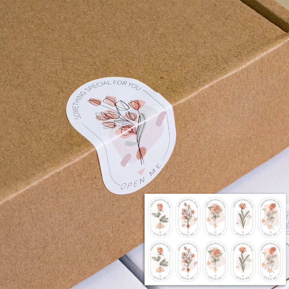100pcs Rectangular Thank You Stickers for Gift Box & Packaging