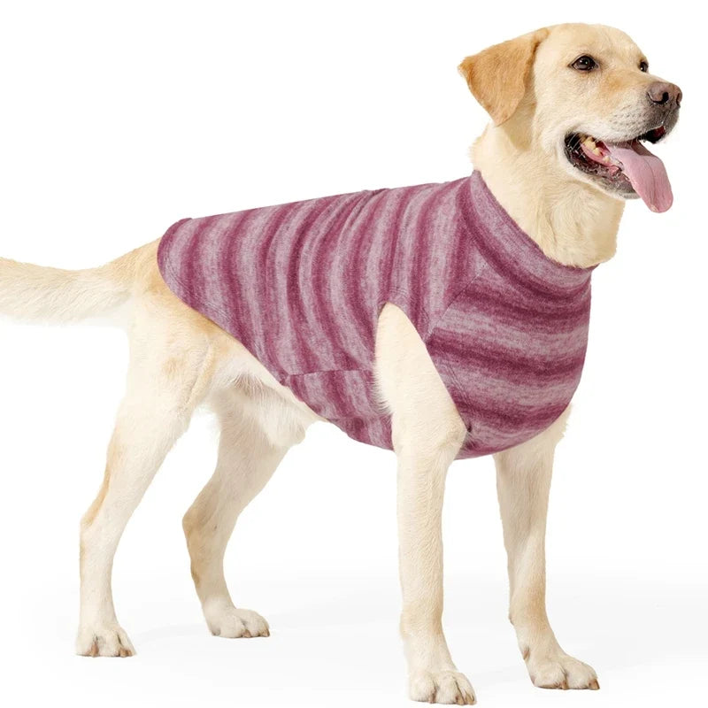 Winter Striped Dog Coat – Soft Warm Fleece Puppy Outfit XS–3XL