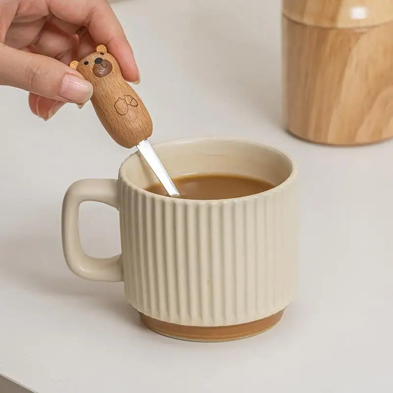 Thickened Ceramic Mug with Handle – Modern White Coffee Cup