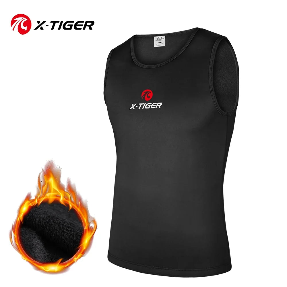 X-TIGER Men's Thermal Fleece Cycling Vest | Sleeveless Base Layer