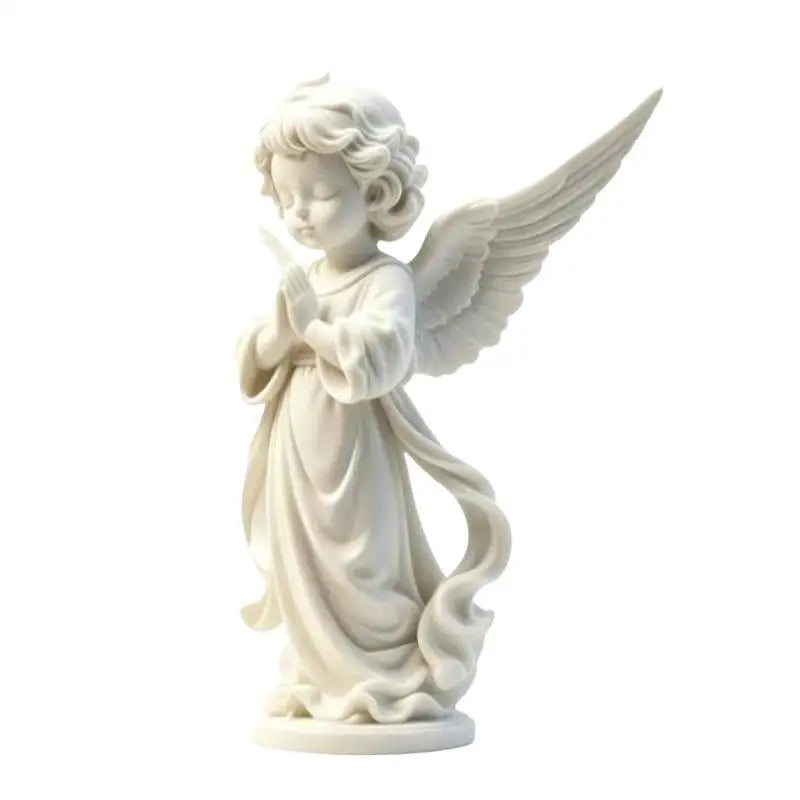 3D Printed Angel Wings Figurine | Minimalist Home Decor Statue