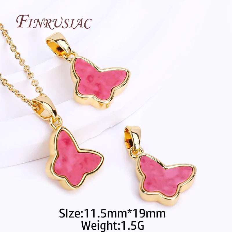 18K Gold Plated Turquoise Geometry Pendant Charms | DIY Necklace