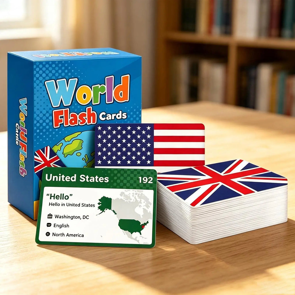245-Piece World Flag Flash Cards | Geography Learning Game