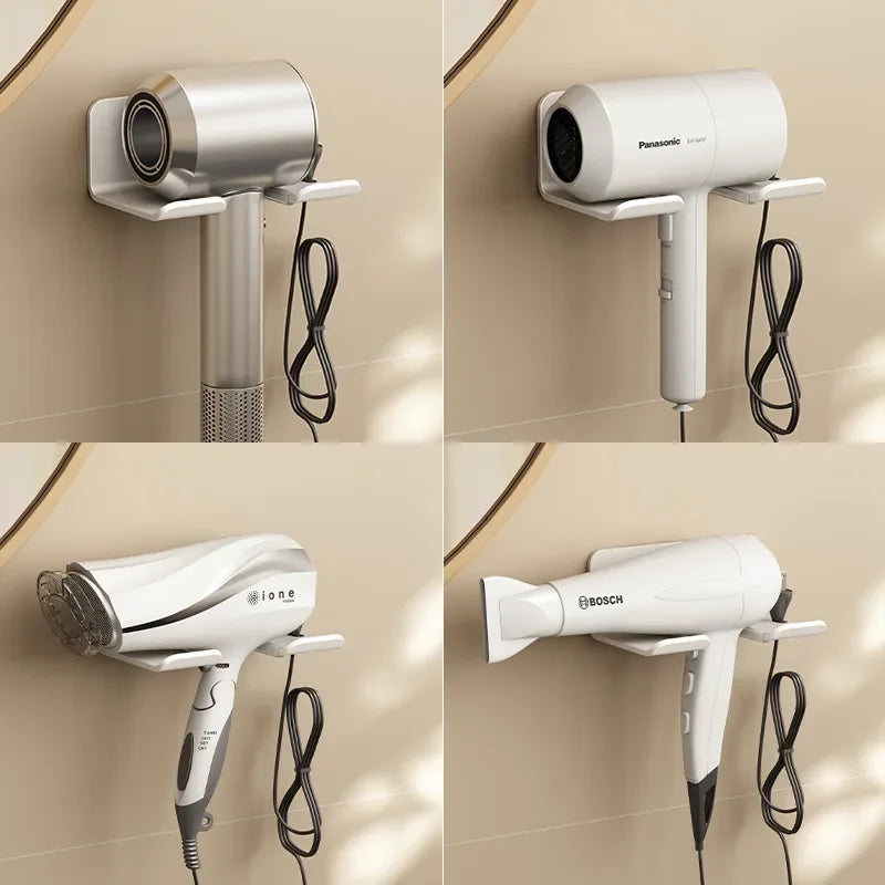 Wall Mounted Hair Dryer Holder & Straightener Stand Rack