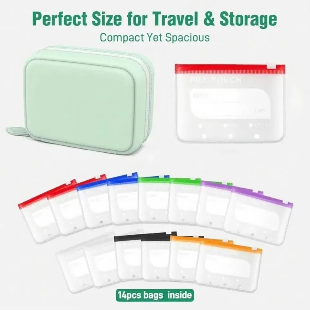 BPA-Free Weekly Pill Organizer 7/14 PCS Waterproof Pouches