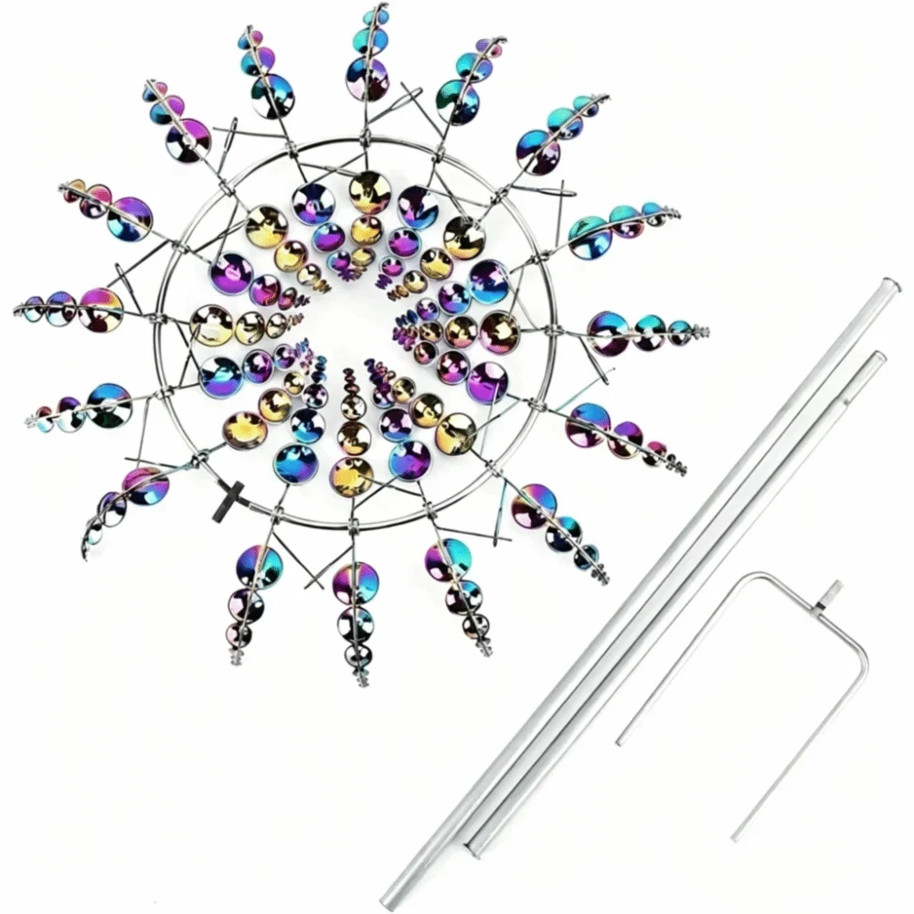 Metal Wind Spinner Windmill Kinetic Sculpture Garden Decor