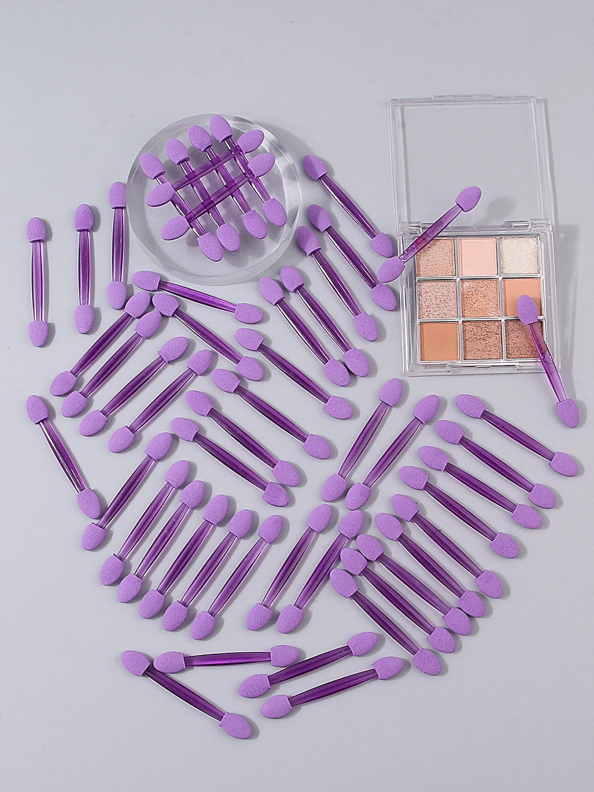 50pcs Double-Headed Sponge Eyeshadow Applicator Sticks | Reusable