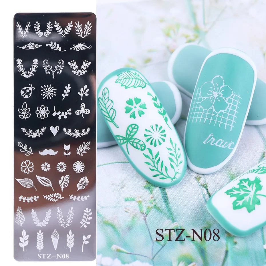 Nail Art Stamping Plates – Floral, Butterfly & Dandelion Designs