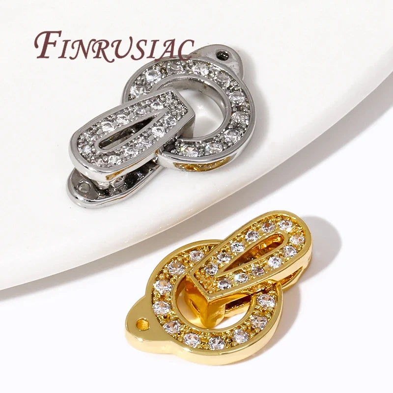 18K Gold Plated Zircon Pearl Clasp Connector – DIY Jewelry Making
