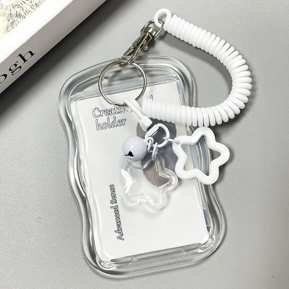 Silicone Kpop Photocard Holder Star Keychain Sliding Cover