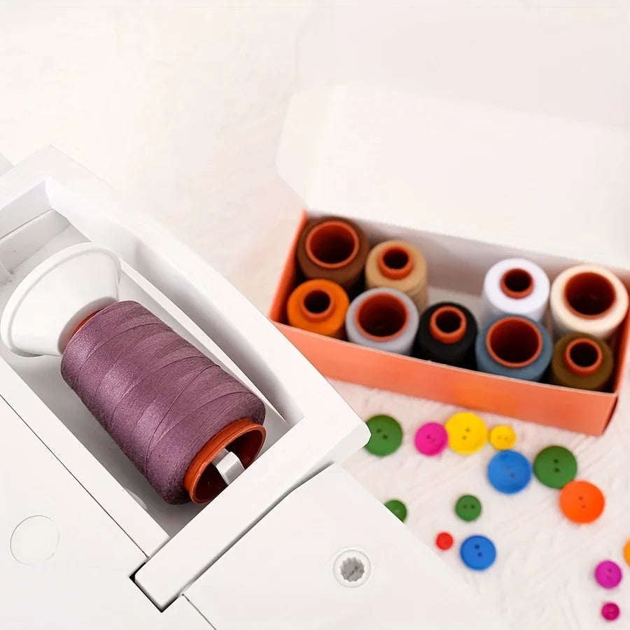 10-Spool Polyester Sewing Thread Set – 800 Yards, Neutral Colors