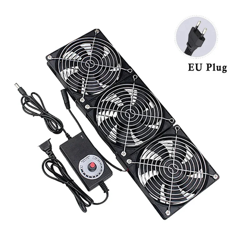 USB 3000RPM Exhaust Cooling Fan with Speed Controller for PC & Routers