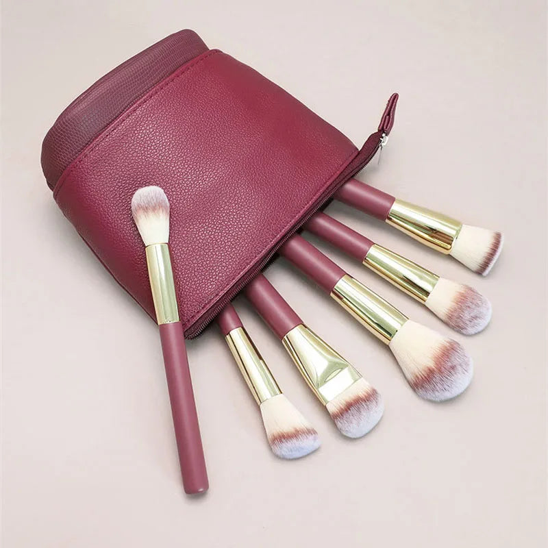Stretchable PU Leather Makeup Brush Organizer Bag | Multi-Slot