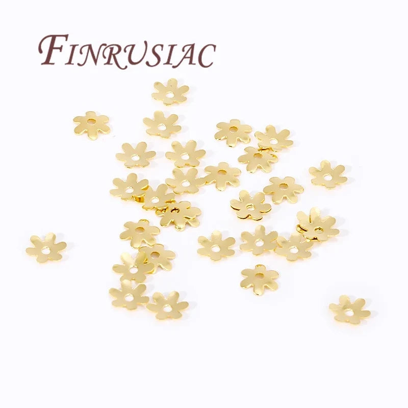 18K/14K Gold Plated Flower Bead Caps – DIY Jewelry Spacers