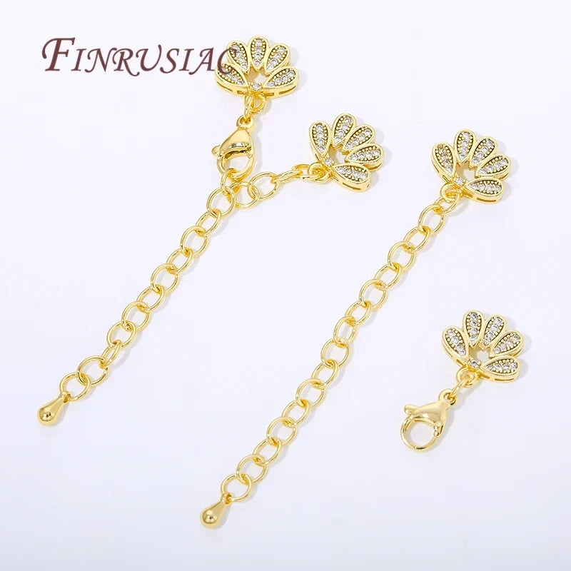 18K Gold Plated Extension Chains with Lobster Clasps | 1–3 Pcs